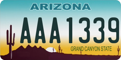 AZ license plate AAA1339