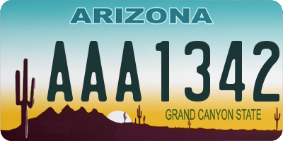 AZ license plate AAA1342