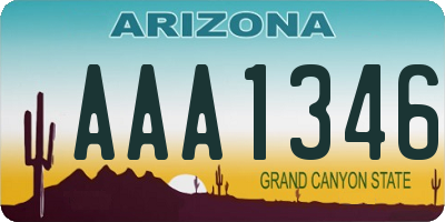 AZ license plate AAA1346