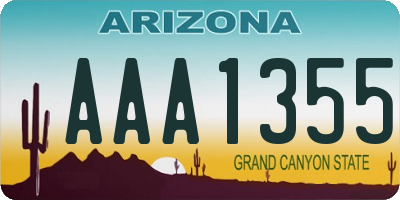 AZ license plate AAA1355