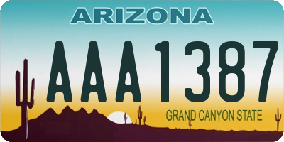 AZ license plate AAA1387
