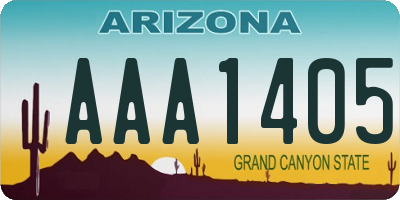 AZ license plate AAA1405