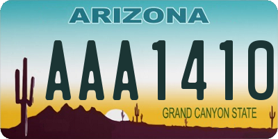 AZ license plate AAA1410
