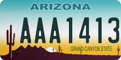 AZ license plate AAA1413