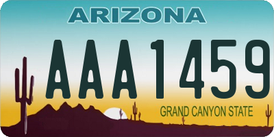 AZ license plate AAA1459