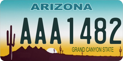 AZ license plate AAA1482