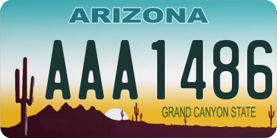 AZ license plate AAA1486