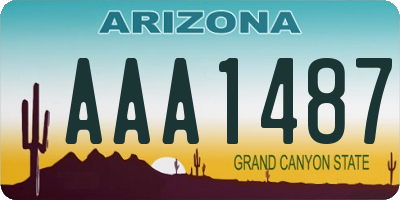 AZ license plate AAA1487