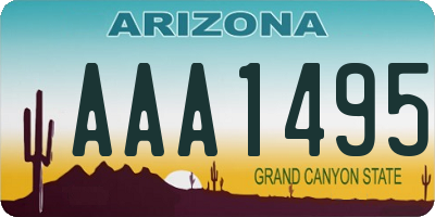 AZ license plate AAA1495