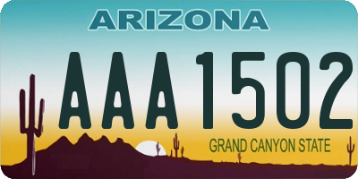 AZ license plate AAA1502