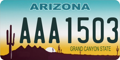AZ license plate AAA1503