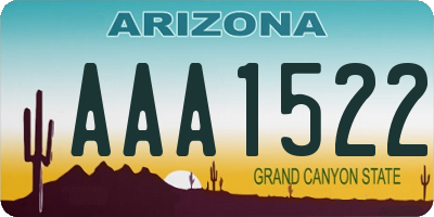 AZ license plate AAA1522