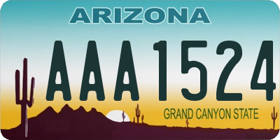 AZ license plate AAA1524