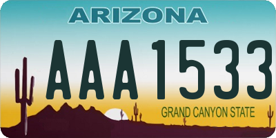 AZ license plate AAA1533