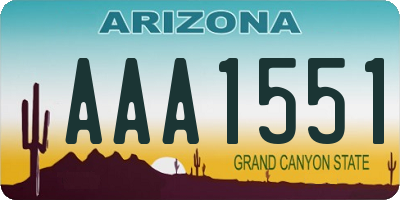 AZ license plate AAA1551
