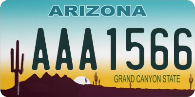 AZ license plate AAA1566