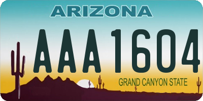 AZ license plate AAA1604