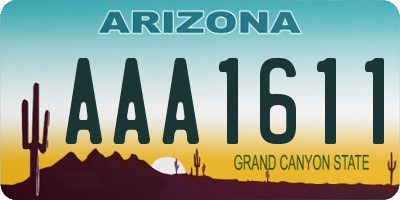 AZ license plate AAA1611