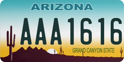 AZ license plate AAA1616