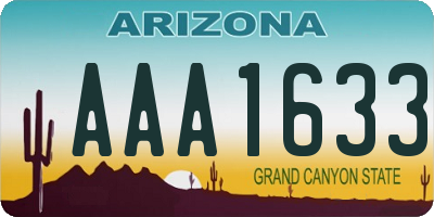 AZ license plate AAA1633