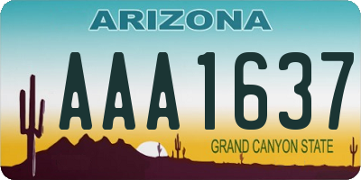 AZ license plate AAA1637