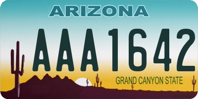 AZ license plate AAA1642