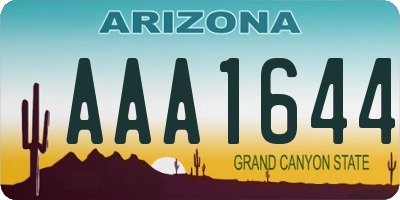 AZ license plate AAA1644
