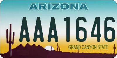 AZ license plate AAA1646