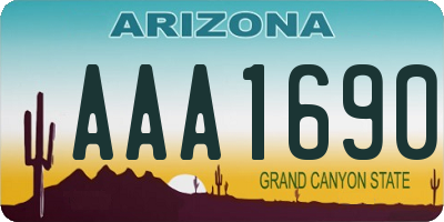 AZ license plate AAA1690
