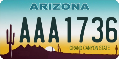 AZ license plate AAA1736