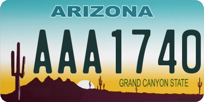 AZ license plate AAA1740