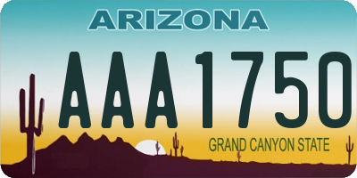 AZ license plate AAA1750