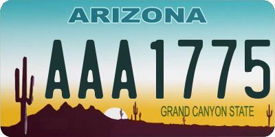 AZ license plate AAA1775