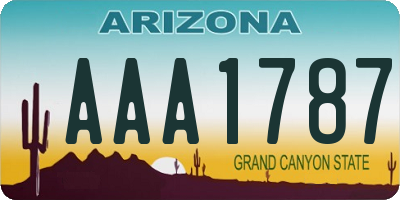 AZ license plate AAA1787