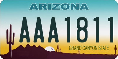 AZ license plate AAA1811