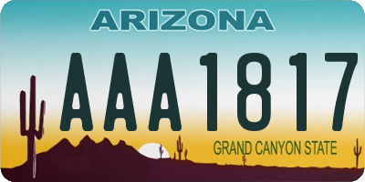 AZ license plate AAA1817