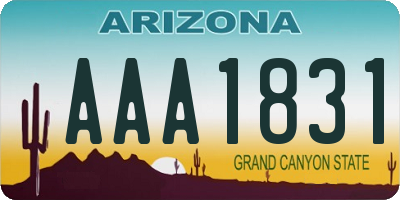 AZ license plate AAA1831