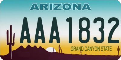AZ license plate AAA1832