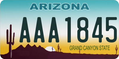 AZ license plate AAA1845