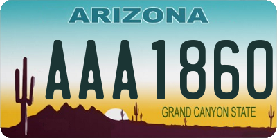 AZ license plate AAA1860