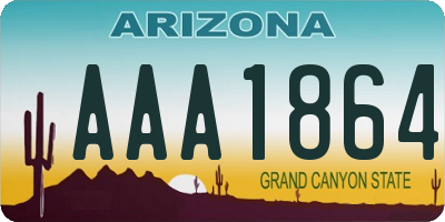 AZ license plate AAA1864
