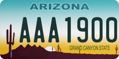 AZ license plate AAA1900
