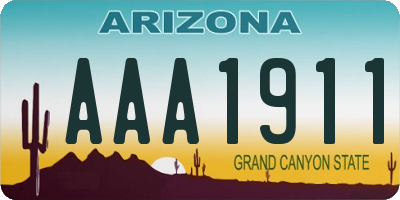 AZ license plate AAA1911