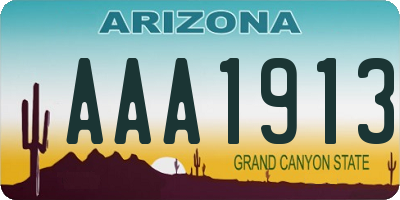 AZ license plate AAA1913