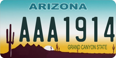AZ license plate AAA1914