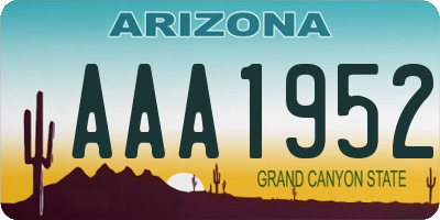 AZ license plate AAA1952
