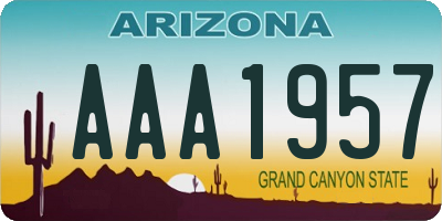 AZ license plate AAA1957