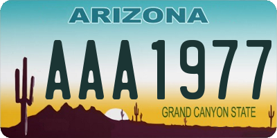 AZ license plate AAA1977