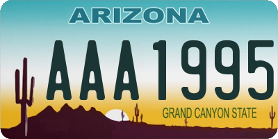 AZ license plate AAA1995