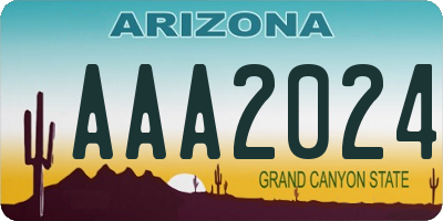 AZ license plate AAA2024